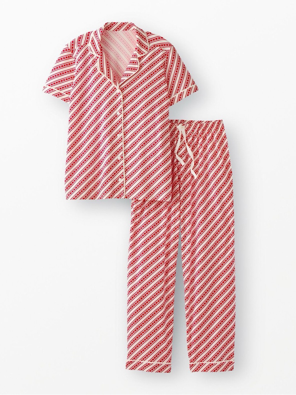 Hanna Andersson XXL HannaSoft Heart Stripe Pajama Set Red White Valentine PJs